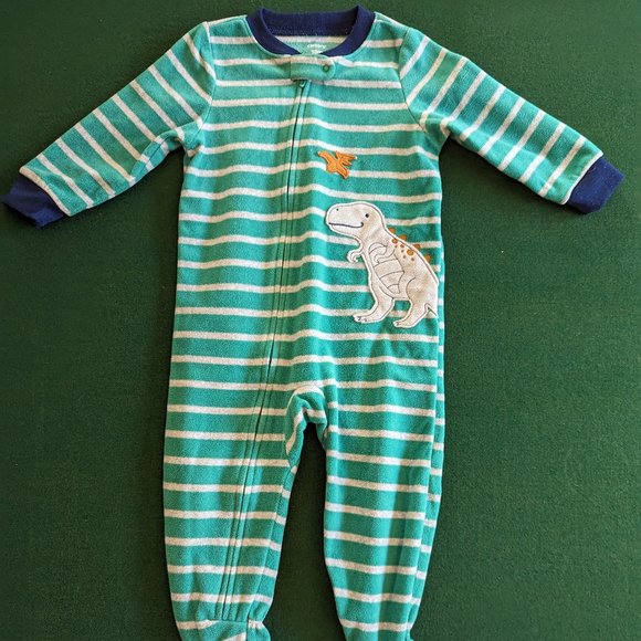 Carter's Boy's Full-zip, Fleece, Footed Pajamas 18 Months 💙 - Picture 1 of 4